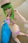 ass baseball_cap beach bikini cc cleavage code_geass cosplay green_hair mosaic_kakera ocean swimsuit tatsuki wet rating:Safe score:3 user:nil!