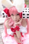 amamiya_tooru animal_ears bunny_ears cosplay dice di_gi_charat dress pink_hair usada_hikaru rating:Safe score:0 user:nil!