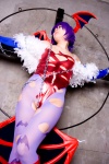 bodysuit boots chains cosplay detached_sleeves head_wings lilith_aensland pantyhose purple_hair tamashi_no_mayoigo torn_clothes vampire_(game) wings yuuki_sayo rating:Safe score:0 user:nil!