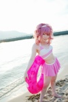 anya_alstreim beach cleavage code_geass cosplay croptop hairband miniskirt ocean pink_hair skirt striped tatsuki rating:Safe score:0 user:nil!