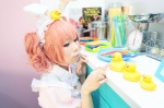animal_ears apron bunny_ears cosplay dress inu_boku_secret_service maid maid_uniform orange_hair rinrinko roromiya_karuta twintails rating:Safe score:1 user:nil!