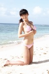 beach bikini cleavage kosaka_yuka ocean peach ponytail swimsuit rating:Safe score:1 user:nil!