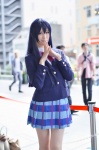 aki_(iv) blazer blouse blue_hair cosplay love_live!_school_idol_project pleated_skirt school_uniform skirt sonoda_umi rating:Safe score:0 user:nil!