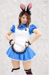 animal_ears apron ayakawa_hinako bunny_ears cosplay cuffs hairbow idolmaster maid maid_uniform minase_iori thighhighs zettai_ryouiki rating:Safe score:1 user:pixymisa