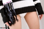 bikini_bottom dress girlz_high murakami_airi scarf striped sweater_dress swimsuit thighhighs rating:Safe score:1 user:nil!