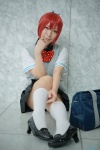 blouse bookbag cosplay free! hairbow kneesocks matsuoka_gou pleated_skirt ponytail red_hair school_uniform skirt sweater_vest yaya rating:Safe score:1 user:nil!