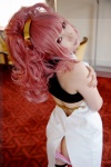anya_alstreim ass coat code_geass cosplay croptop garters hairband panties pink_hair striped tatsuki thighhighs rating:Safe score:2 user:nil!