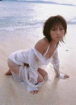 beach bikini blouse cleavage ocean open_clothes skirt swimsuit wet yasuda_misako ys_web_10 rating:Safe score:0 user:nil!