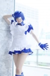 apron blue_hair cosplay dress eyepatch gloves ikkitousen kneesocks maid maid_uniform pantyhose ryomou_shimei sheer_legwear yuu rating:Safe score:1 user:nil!