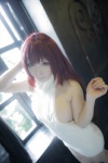 cosplay dress fate/grand_order purple_hair saku scathach_(fate/grand_order) shadow_queen sideboob sweater_dress rating:Safe score:0 user:nil!