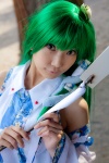 cosplay detached_sleeves gohei green_hair kochiya_sanae lenfried touhou rating:Safe score:0 user:nil!
