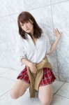 blouse bra cosplay kneehighs momoka_(ii) necklace original pleated_skirt skirt sweater rating:Safe score:0 user:pixymisa