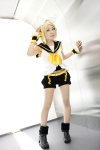 blonde_hair boots bows cosplay croptop cuffs hair_clip headphones kagamine_rin kayo scarf shorts sleeveless vocalogenesis vocaloid rating:Safe score:0 user:pixymisa