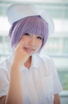 cosplay kuroneko nurse nurse_cap nurse_uniform original purple_eyes purple_hair rating:Safe score:0 user:pixymisa