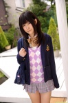 aoi_miku blazer blouse bookbag dgc_0848 pleated_skirt school_uniform skirt sweater_vest rating:Safe score:1 user:nil!