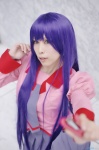 bakemonogatari blouse cosplay pleated_skirt purple_hair school_uniform senjougahara_hitagi skirt yukimi_kanon rating:Safe score:0 user:nil!