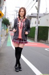backpack blazer blouse dgc_0921 hoodie pleated_skirt school_uniform skirt thighhighs tie yuuki_nao zettai_ryouiki rating:Safe score:3 user:nil!