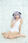 cosplay hanyuu higurashi_no_naku_koro_ni horns one-piece_swimsuit purple_hair swimsuit taotsu rating:Safe score:2 user:nil!