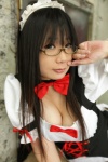 apron chocoball cleavage costume dress glasses hairband maid maid_uniform mini_chiyoko rating:Safe score:5 user:nil!