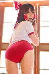 ass buruma cosplay gym_uniform hairbow hakurei_reimu higurashi_rin shorts touhou rating:Questionable score:2 user:Beako