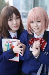 aihara_sakuto ameno_eisuke blazer blouse cosplay pink_hair pleated_skirt school_uniform skirt tagme_character tagme_series rating:Safe score:0 user:nil!