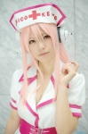 cosplay harumiya_yun headphones nitro_super_sonic nurse nurse_cap nurse_uniform pink_hair red_eyes super_soniko rating:Safe score:1 user:pixymisa