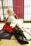 chest_armor cosplay kantai_collection kimono kuubo- panties pleated_skirt saku silver_hair skirt thighhighs twintails zuikaku_(kantai_collection) rating:Safe score:0 user:nil!