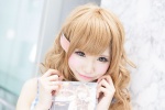 blonde_hair cosplay dress green_eyes himemiya_mahore masuwaka_tsubasa_(cosplay) rating:Safe score:0 user:pixymisa