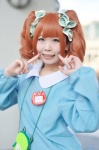 cosplay hairbows idolmaster idolmaster_cinderella_girls red_hair sailor_uniform sakuya school_uniform takatsuki_yayoi twintails rating:Safe score:0 user:nil!