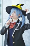 anya blazer blouse blue_hair cosplay school_uniform sweater_vest takigawa_noa twintails witch_hat yamada-kun_to_7-nin_no_majo rating:Safe score:0 user:nil!