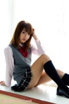 blouse kneesocks maaya_(ii) pleated_skirt school_uniform skirt sweater_vest rating:Safe score:0 user:nil!