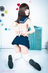ass cosplay kurasaka_kururu original pleated_skirt sailor_uniform school_uniform skirt thighhighs white_legwear rating:Safe score:10 user:Kryzz