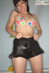 bathroom bathtub bikini_top cleavage shorts swimsuit tanaka_ayaka twin_braids wet rating:Safe score:0 user:nil!