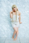 blonde_hair chii_(chobits) chobits cosplay croptop ouka_(cosplayer) shorts twintails rating:Safe score:1 user:pixymisa