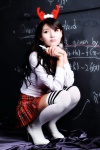 antlers blouse cha_sun_hwa pleated_skirt school_uniform skirt thighhighs zettai_ryouiki rating:Safe score:4 user:nil!
