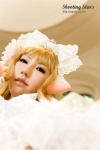 blonde_hair chii_(chobits) chobits cosplay dress hairbow momoiro_merankori saku rating:Safe score:0 user:nil!