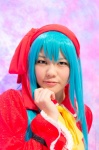 aqua_hair blouse bowtie cosplay cozeco hatsune_miku headscarf twintails vocaloid rating:Safe score:0 user:pixymisa