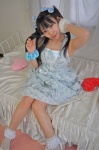 amatsuka_miyu bed bracelet dress hairbows hearts twintails wristband rating:Safe score:0 user:pixymisa