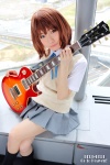 blouse cosplay guitar hirasawa_yui kneesocks k-on! natsuki_(iii) pleated_skirt school_uniform skirt sweater_vest rating:Safe score:0 user:nil!