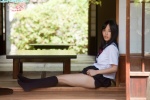 hamada_yuri kneesocks pleated_skirt sailor_uniform school_uniform skirt skirt_lift rating:Safe score:0 user:nil!