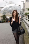 aoyama_rio blouse cleavage pantyhose rain shorts umbrella rating:Safe score:1 user:nil!