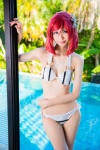 bikini cleavage cosplay love_live!_school_idol_project mike nishikino_maki red_hair school_idol_~krasivie~ side-tie_bikini swimsuit rating:Safe score:2 user:nil!