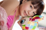 bed bikini_top cleavage croptop miyano_hitomi stuffed_animal swimsuit rating:Safe score:0 user:nil!