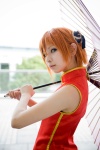 cosplay gintama hair_pods kagura kanda_midori orange_hair qipao umbrella rating:Safe score:0 user:nil!