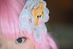 close-up corset cosplay hairbow halter_top original pink_hair shorts zero_inch rating:Safe score:0 user:DarkSSA