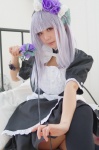 apron asakura_irori cosplay dress hairband maid maid_uniform original silver_hair thighhighs zettai_ryouiki rating:Safe score:1 user:DarkSSA