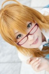 blonde_hair blouse cosplay glasses hoshii_miki idolmaster kei_(iii) looking_over_glasses tie rating:Safe score:0 user:pixymisa