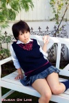 blouse kawakami_rei kneesocks pleated_skirt school_uniform skirt sweater_vest rating:Safe score:0 user:nil!