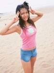 beach denim kawamura_yukie ocean shorts side_ponytail tank_top wanibooks_11 rating:Safe score:0 user:nil!