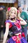 aikatsu! blonde_hair blouse choker cosplay croptop daichi_nono kurasaka_kururu miniskirt skirt twintails rating:Safe score:0 user:nil!